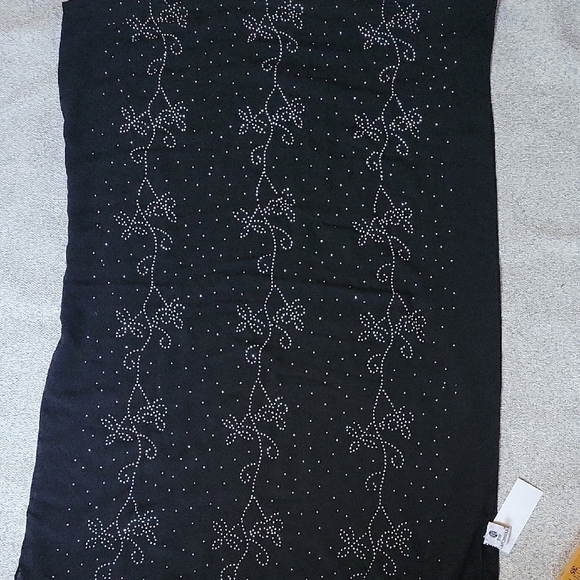 Jessica McClintock Black Sparkly Evening Wrap Shawl Size 24 x 70 - Picture 5 of 7